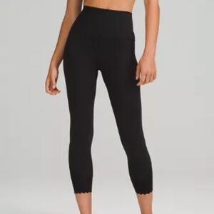lululemon Black Align Scalloped Hem High rise crop